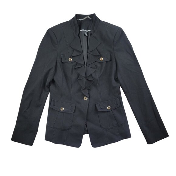 White House Black Market Jackets & Blazers - White House Black Market Black Ruffle Blazer Jacket